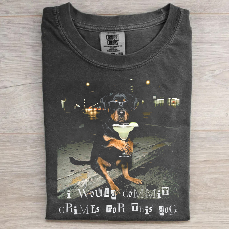 Rottweiler Drinking Margarita T-shirt