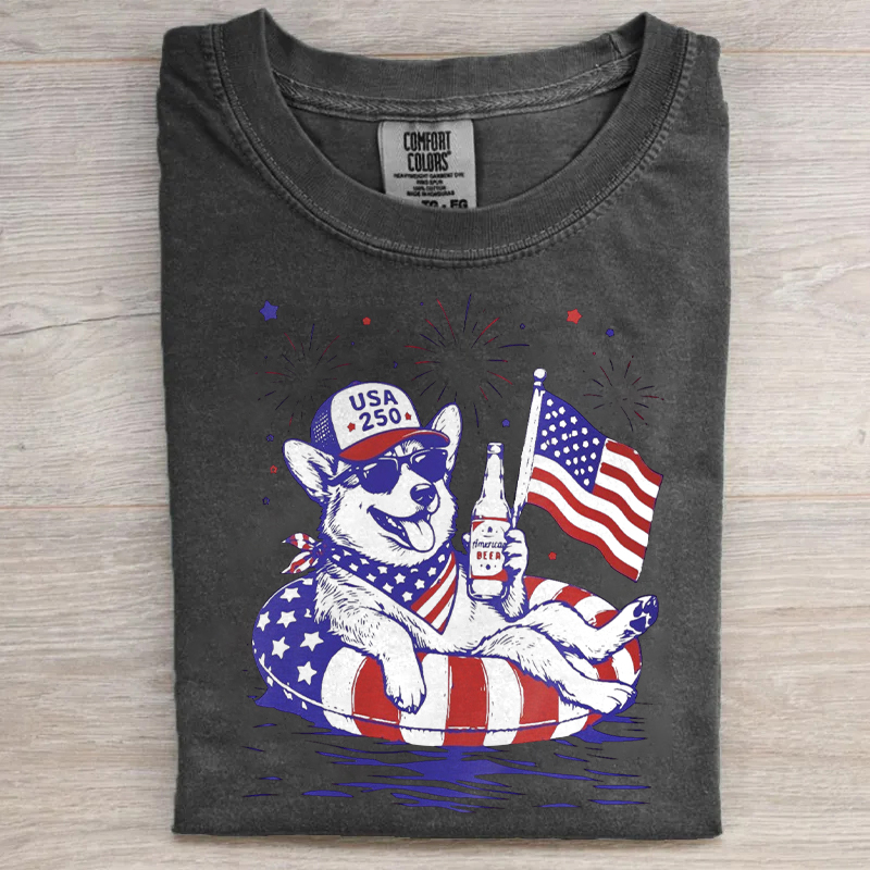 Corgi Fourth of July T-shirt