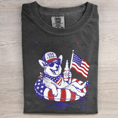 Corgi Fourth of July T-shirt