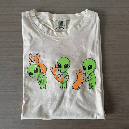 Corgi and Alien T-shirt