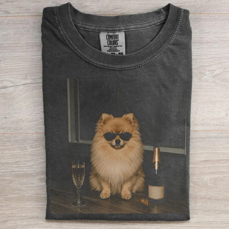 Funny Pomeranian Champagne T-shirt