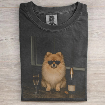 Funny Pomeranian Champagne T-shirt