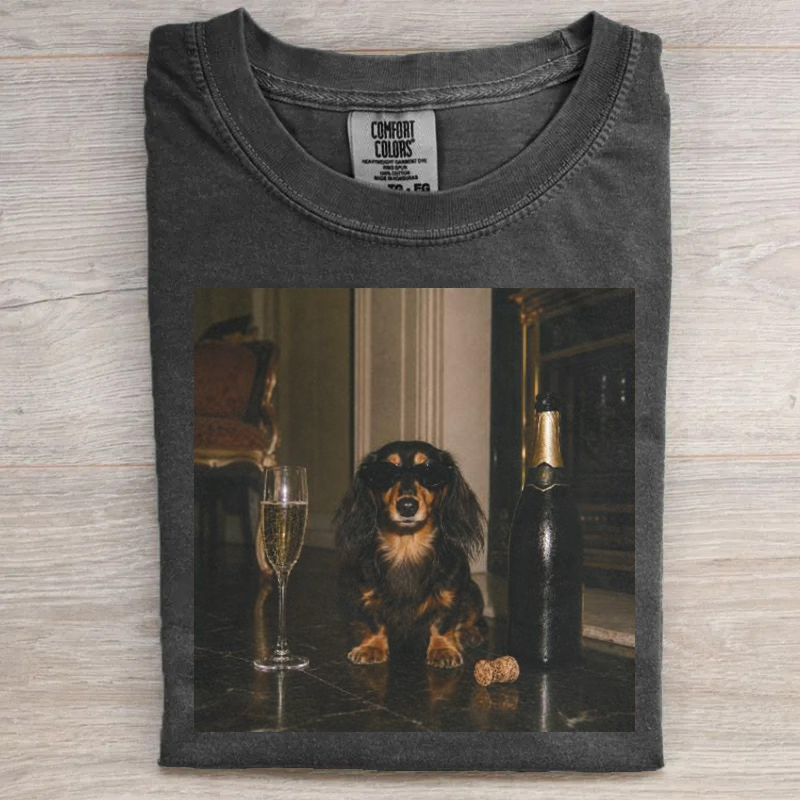 Funny Dachshund Champagne T-shirt