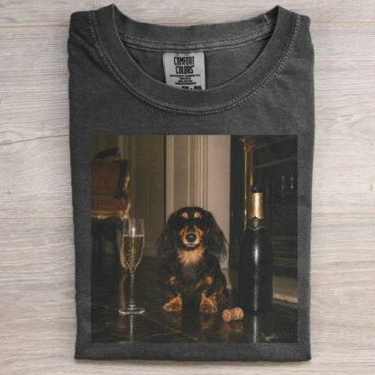Funny Dachshund Champagne T-shirt