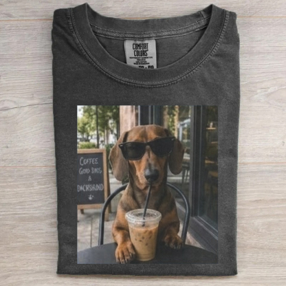 Dachshund Coffee T-shirt