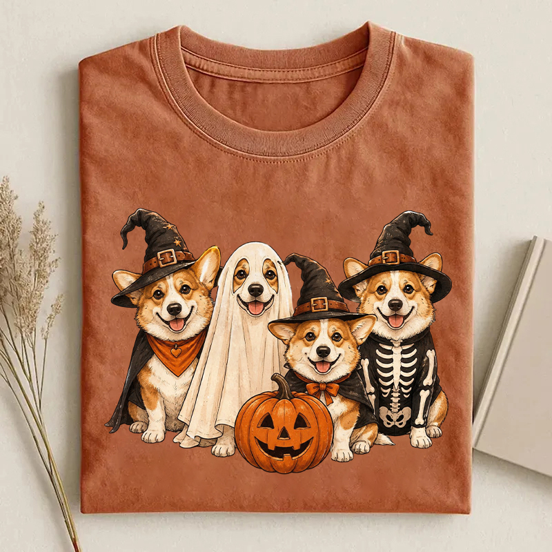 Cute Halloween Corgi Dog T-shirt