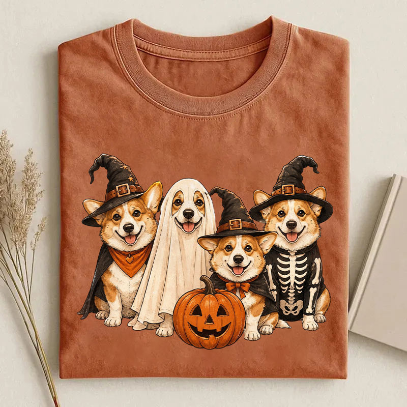 Cute Halloween Corgi Dog T-shirt