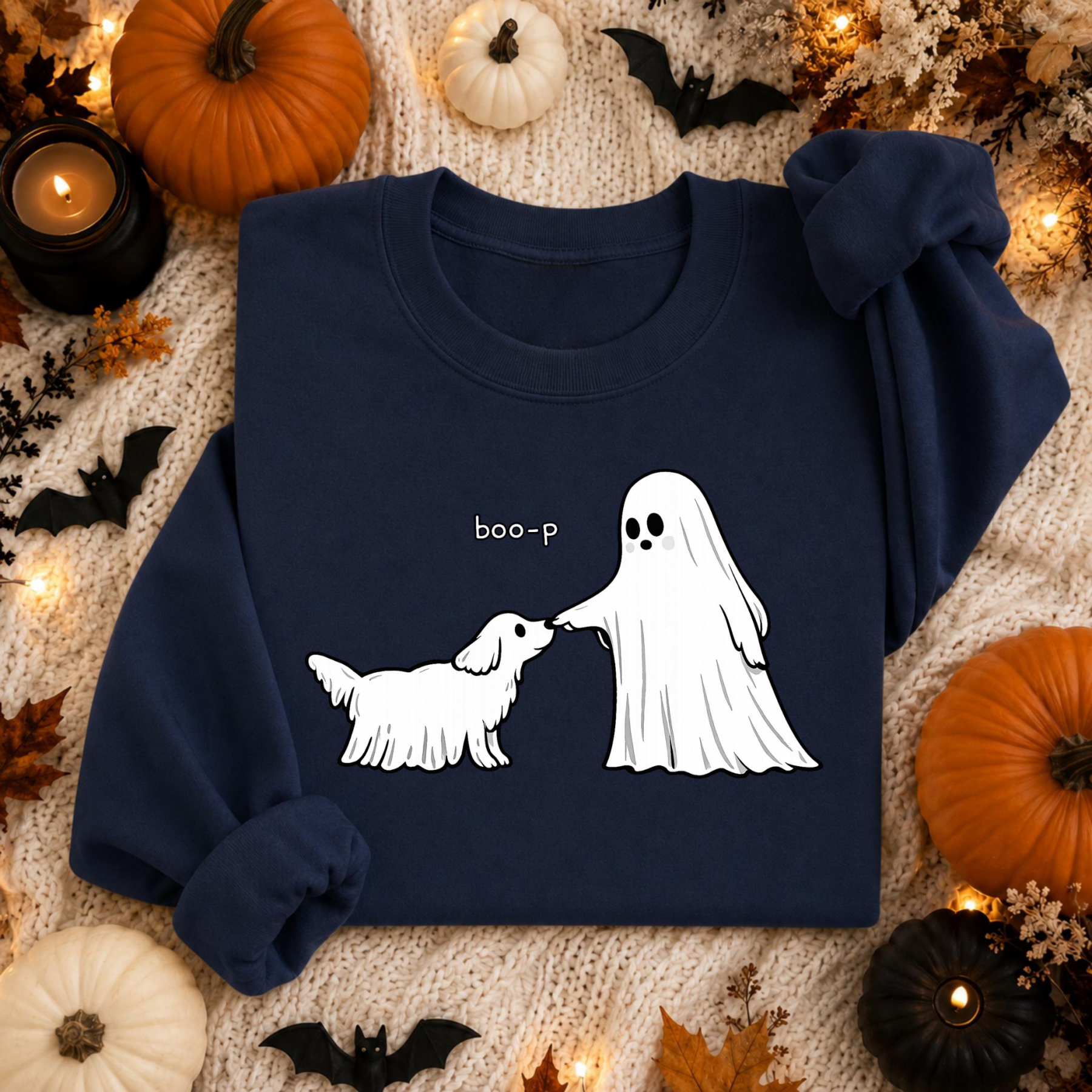 BOO-P Halloween Ghost Dog Sweatshirt