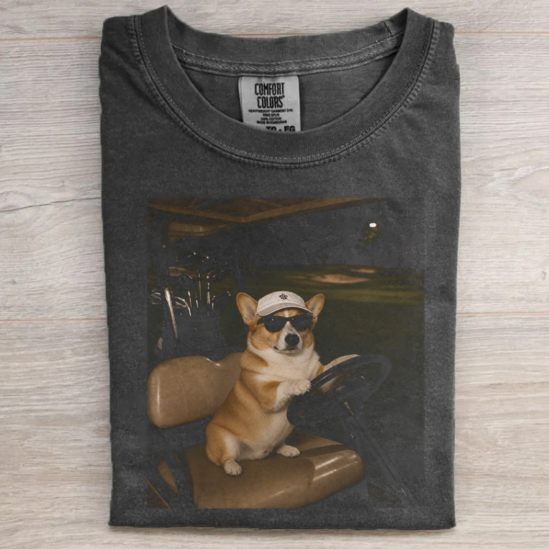 Funny Corgi Dog Golf Cart T-shirt