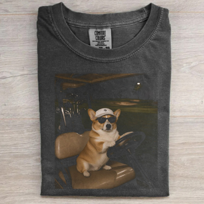 Funny Corgi Dog Golf Cart T-shirt