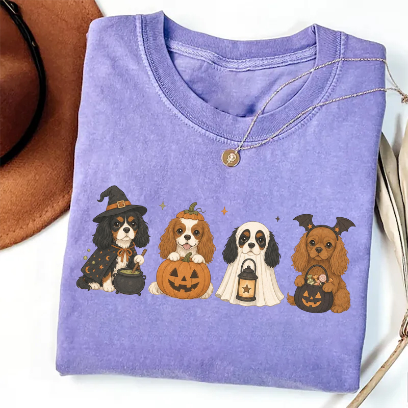 Cute Cavalier King Dog Halloween T-shirt