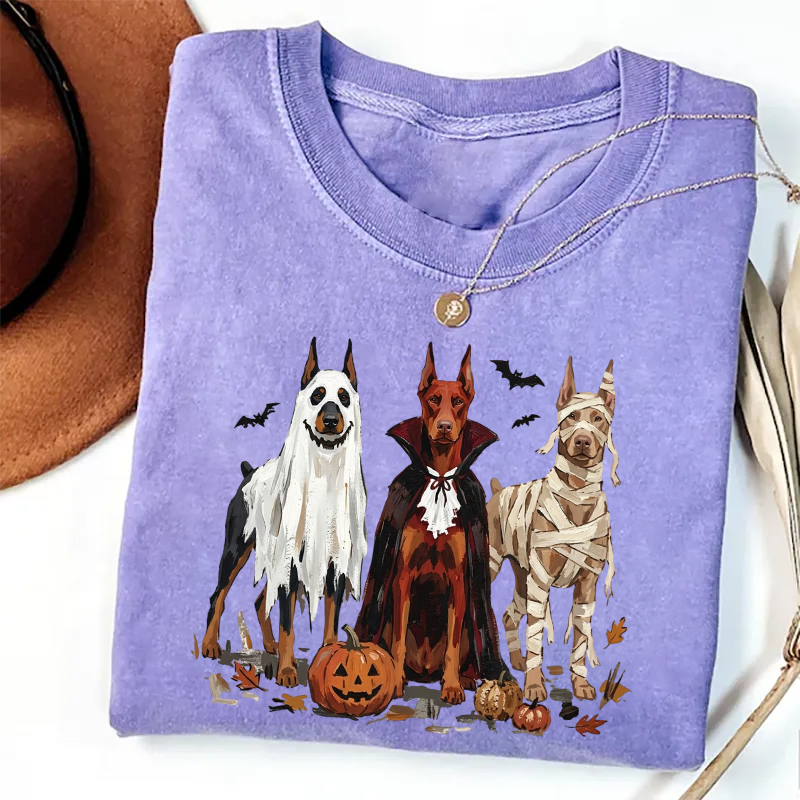 Doberman Ghost Halloween T-shirt