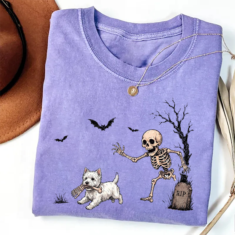 Westie Halloween Skeleton T-shirt