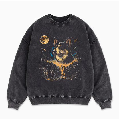 Corgi Howling Moon Sweatshirt
