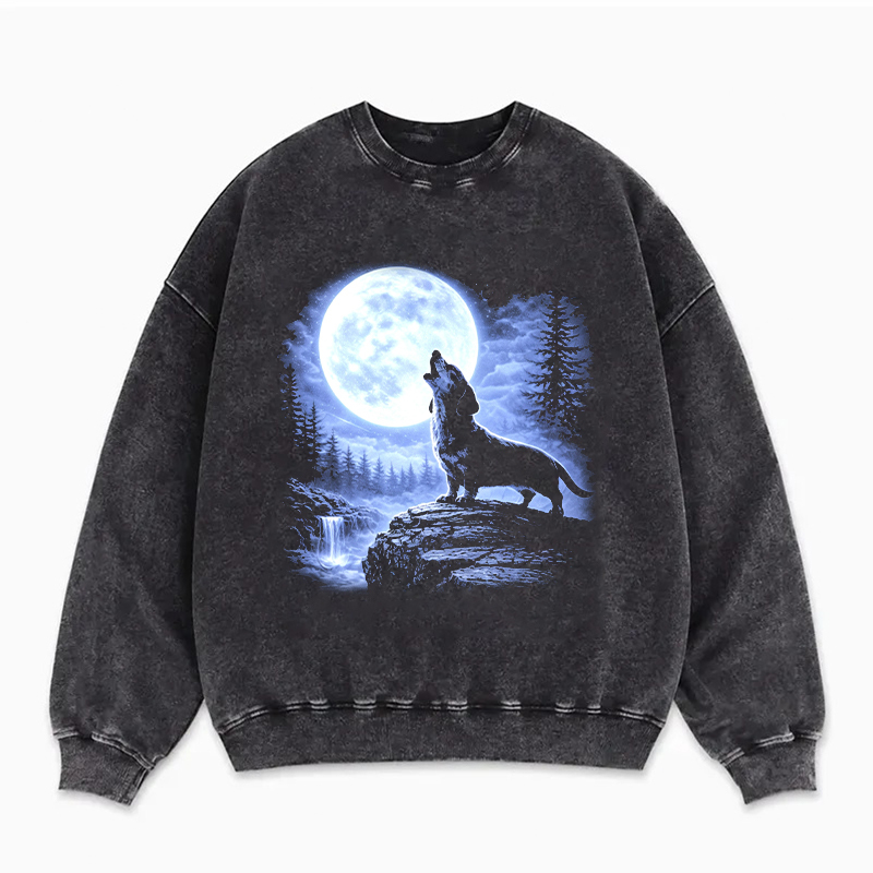 Dachshund Howling Moon Sweatshirt