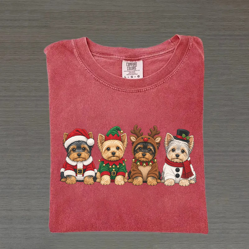 Christmas Yorkshire Dog T-shirt