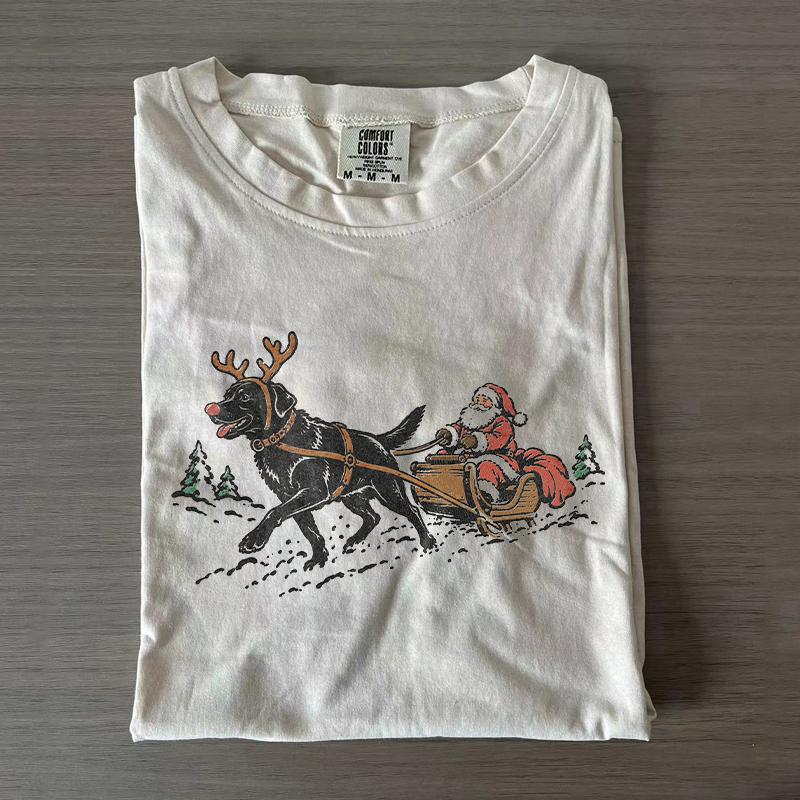 Christmas Black Labrador Dog T-shirt