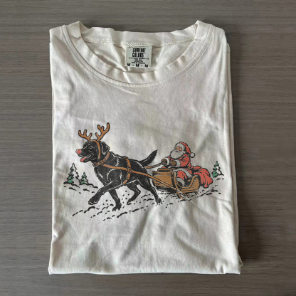 Christmas Black Labrador Dog T-shirt