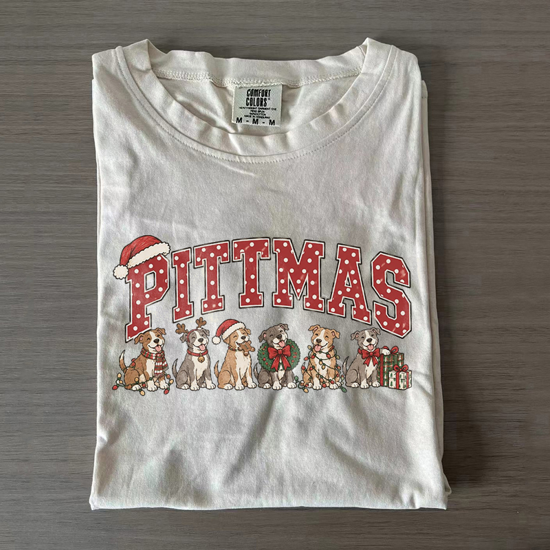 Christmas Pitbull Dog T-shirt