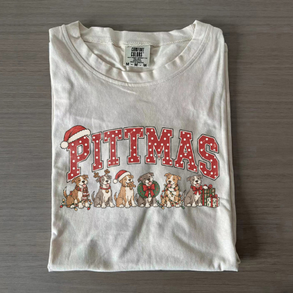 Christmas Pitbull Dog T-shirt