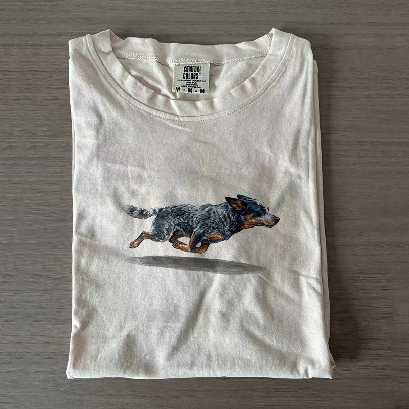 Running Blue Heeler Dog T-shirt