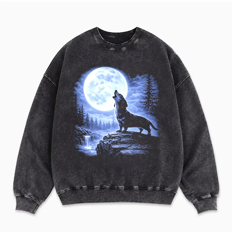 Dachshund Dog Howling To The Moon Sweatshirt