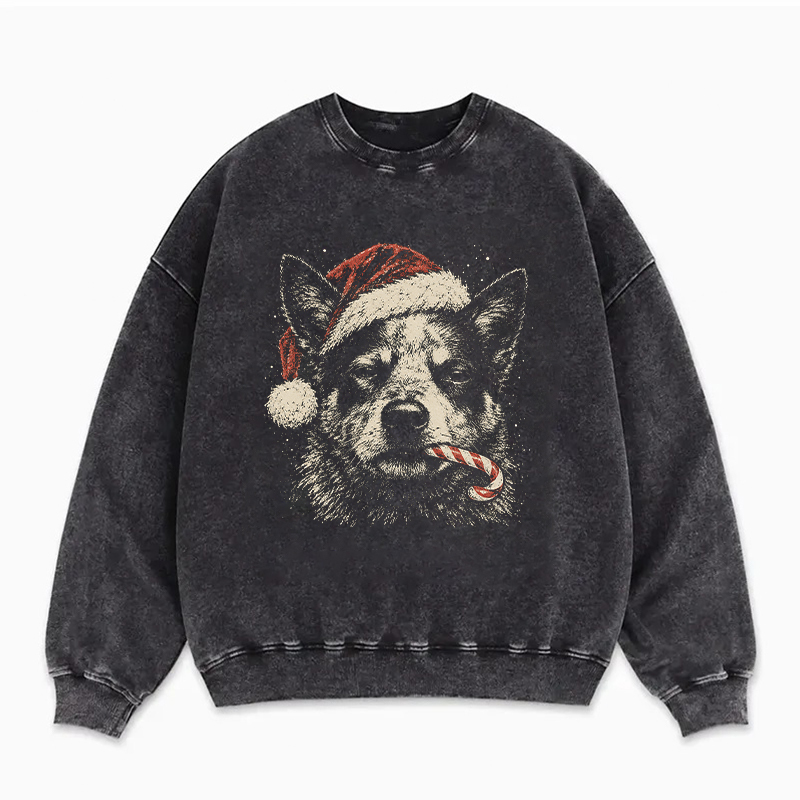 Santa Australian Cattle Dog Candy Cane Sweatshirt