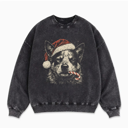 Santa Australian Cattle Dog Candy Cane Sweatshirt