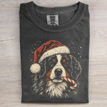 Christmas Bernese Mountain Dog With Candy Cane T-shirt