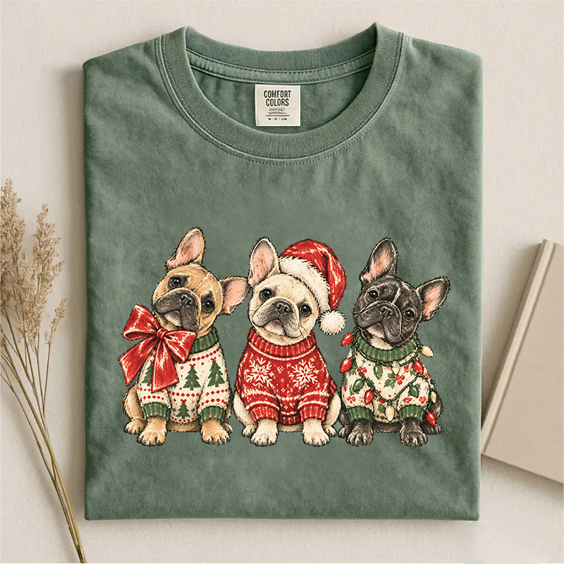 Christmas French Bulldog T-shirt