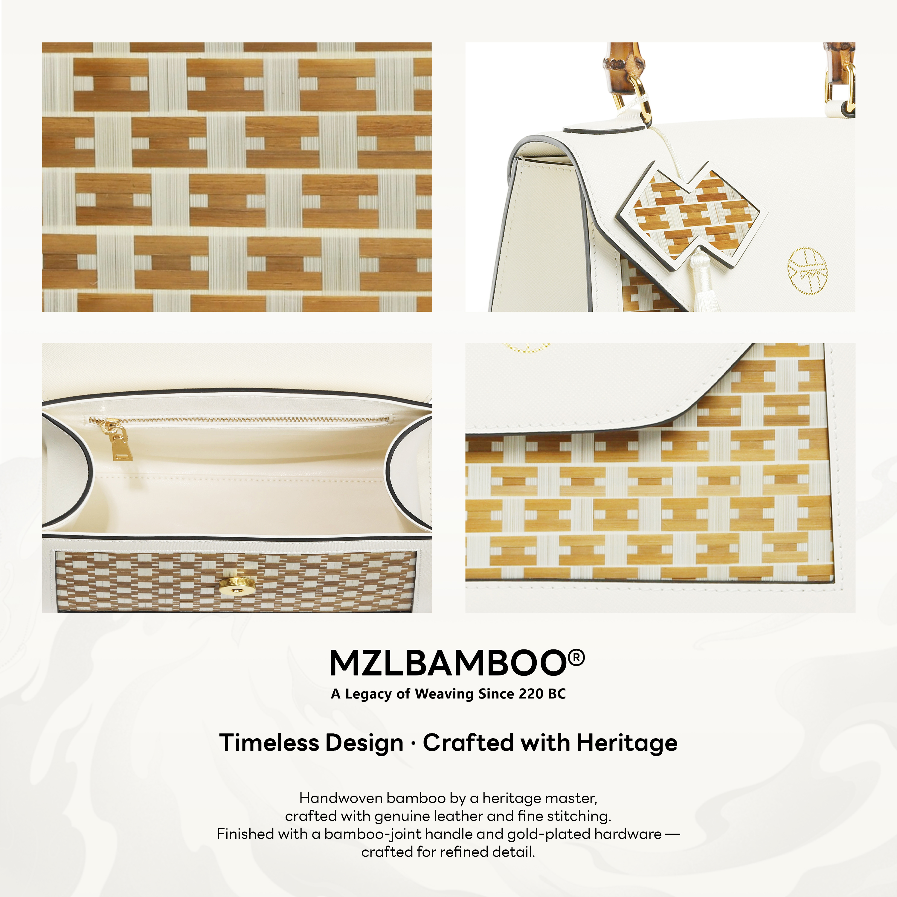 Bamboo Handbag Women's Leather Bag High-quality Leather