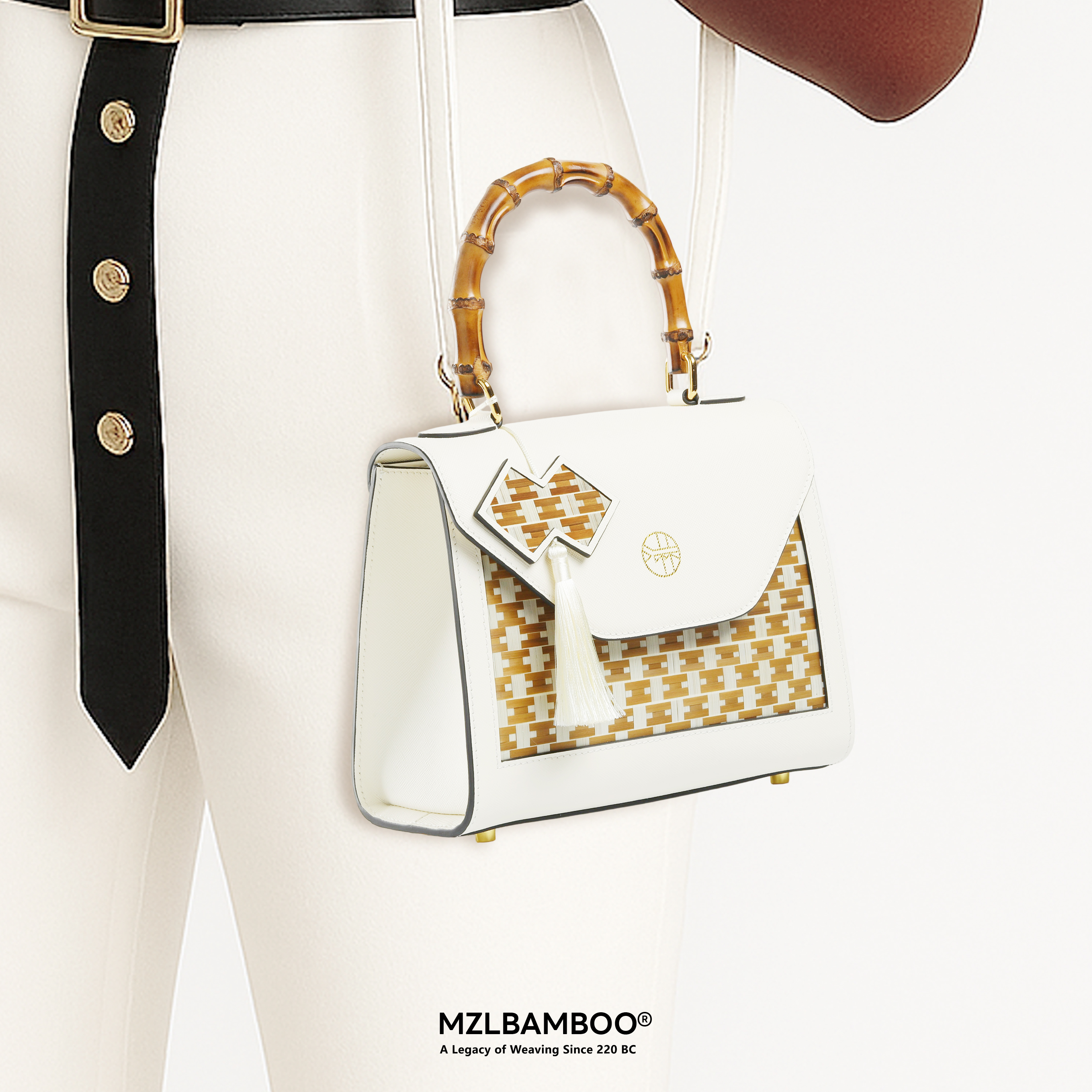 Bamboo Handbag Women's Leather Bag High-quality Leather