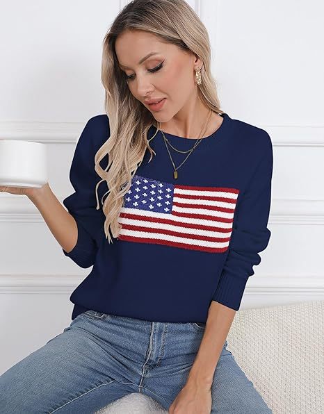 Women's fine knit long-sleeved crew neck pullover sweater