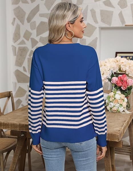 Women's striped heart sweater