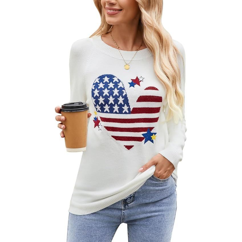 Women's Cute Heart-Shaped Pullover Sweater