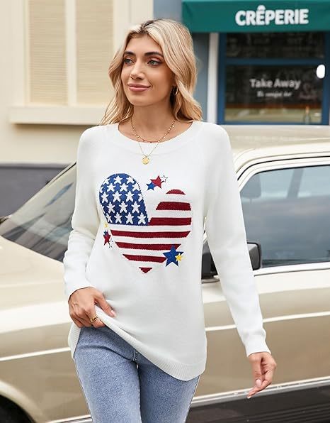 Women's Cute Heart-Shaped Pullover Sweater