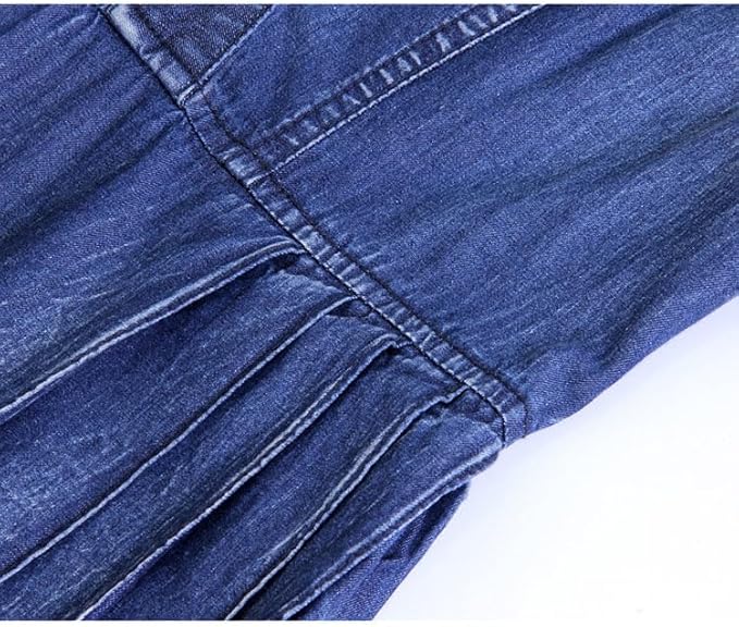 Robe en jean imprimée à manches mi-longues pour femme