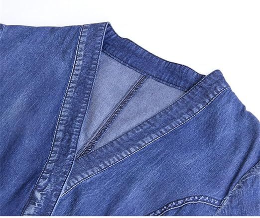 Robe en jean imprimée à manches mi-longues pour femme