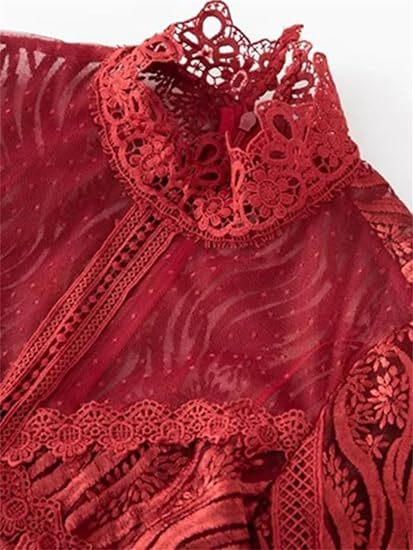 Robe sexy à manches trompette en dentelle et maille pour femme