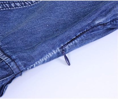 Robe en jean imprimée à manches mi-longues pour femme