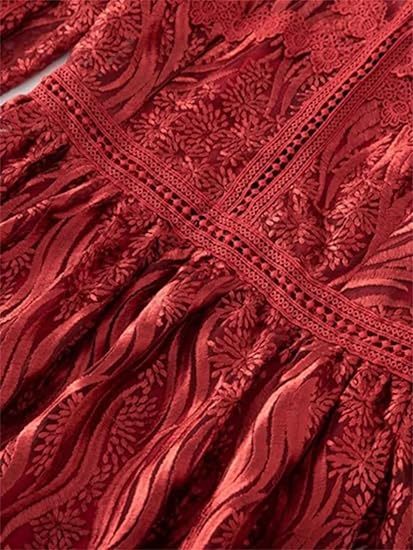 Robe sexy à manches trompette en dentelle et maille pour femme