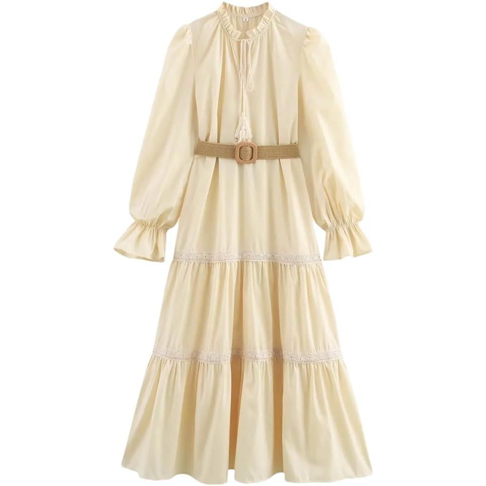 Robe à manches longues et col mi-haut pour femme