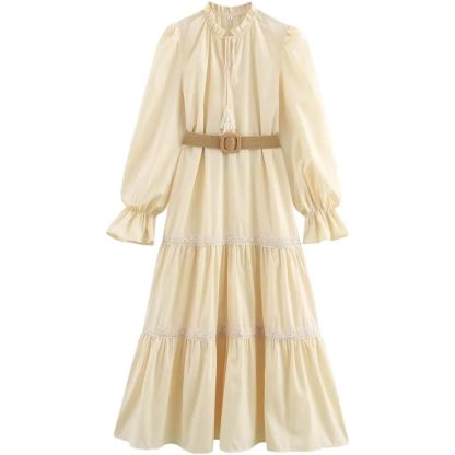 Robe à manches longues et col mi-haut pour femme