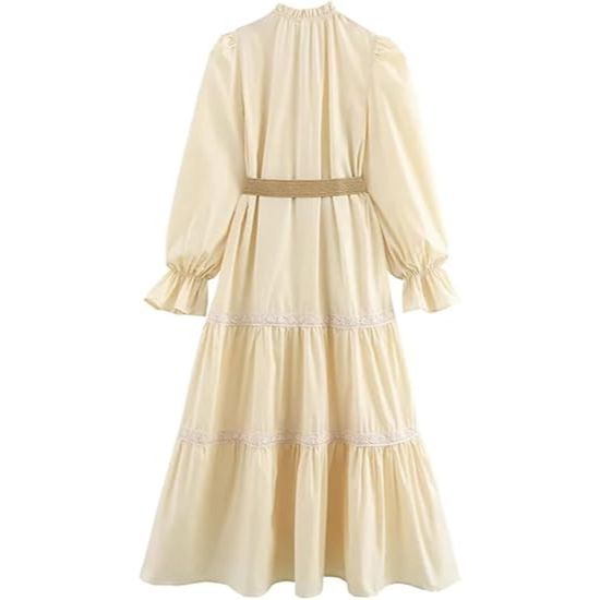 Robe à manches longues et col mi-haut pour femme