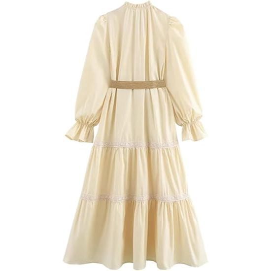 Robe à manches longues et col mi-haut pour femme