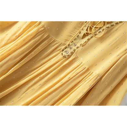 Robe de plage ample jaune pour femme