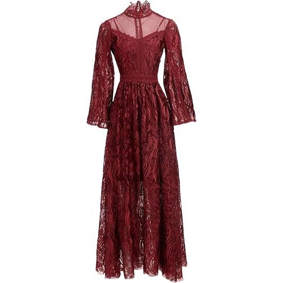 Robe sexy à manches trompette en dentelle et maille pour femme