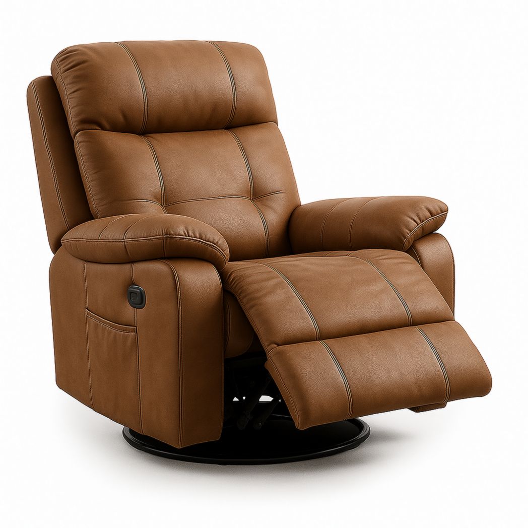 Sillón de PU marrón 105x90x85 cm-Villageforms