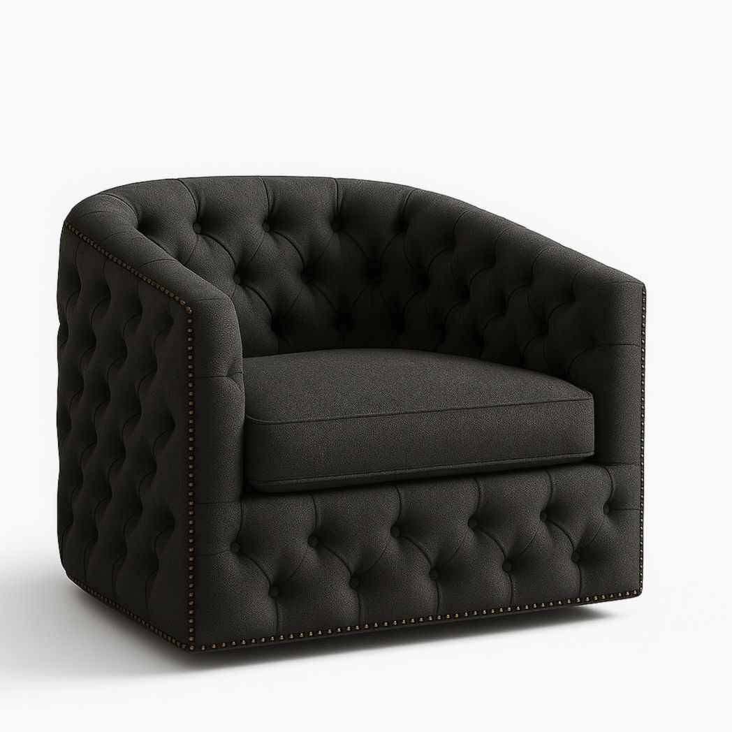 Sillón de poliéster negro 85x85x75 cm-Villageforms