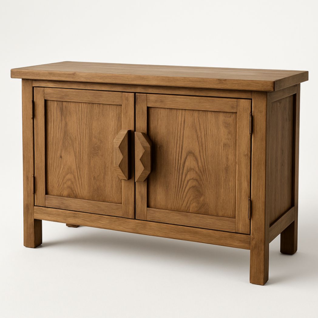 Armario de almacenamiento de madera maciza con dos puertas 120x45x85 cm-Villageforms